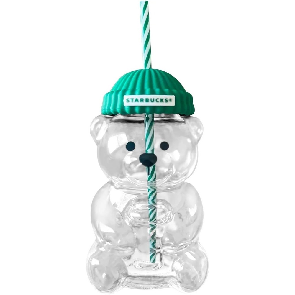 2025 Starbucks For Life Bear Glass Cup Cute Gift Collectible Rare Prize - Picture 2 of 2